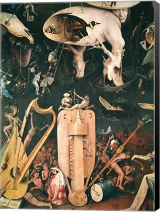Framed Garden of Earthly Delights: Hell, detail from the right wing of the triptych, c.1500 Print