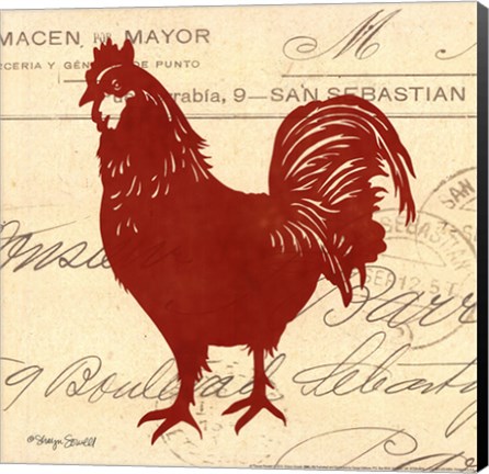 Framed Tuscan Rooster II Print