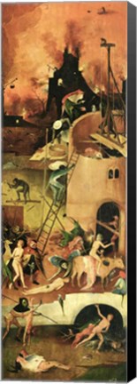 Framed Haywain: right wing of the triptych depicting Hell, c.1500 Print