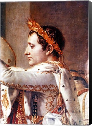 Framed Consecration of the Emperor Napoleon and the Coronation of the Empress Josephine, detail of Napoleon Print