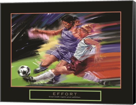 Framed Effort - Soccer Print