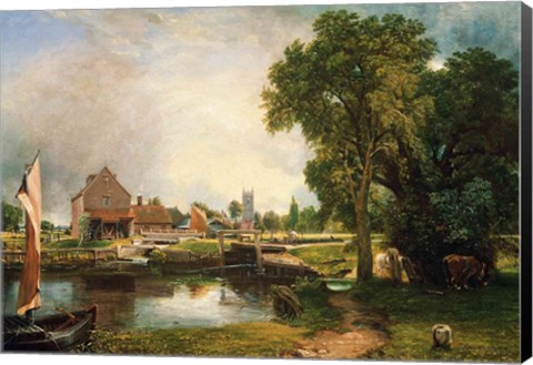 Framed Dedham Lock and Mill, 1820 Print