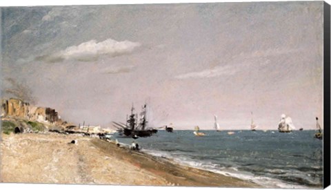 Framed Brighton Beach with colliers, 1824 Print