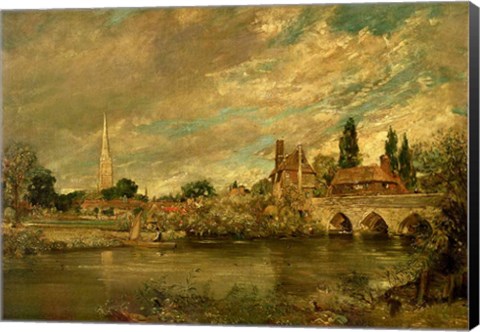 Framed Bridge of Harnham and Salisbury Cathedral Print