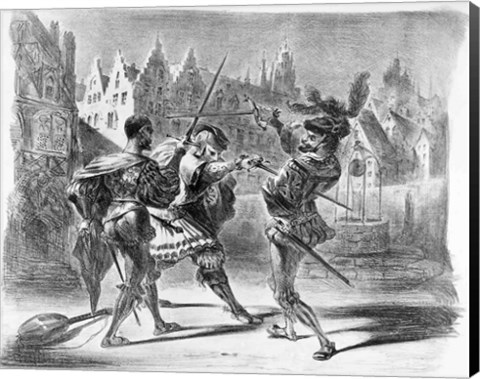 Framed Duel between Faust and Valentine, from Goethe&#39;s Faust Print