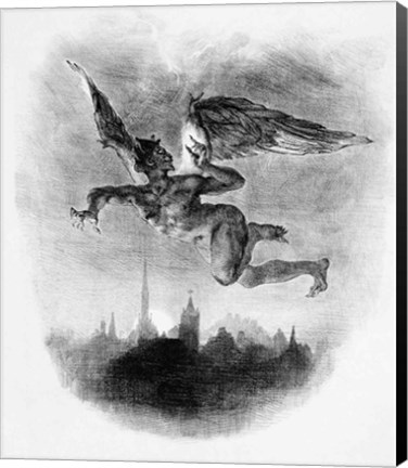 Framed Mephistopheles&#39; Prologue in the Sky, from Goethe&#39;s Faust, 1828 Print