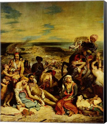 Framed Scenes from the Massacre of Chios, 1822 Print