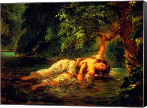 Framed Death of Ophelia, 1844 Print