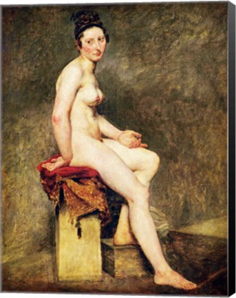 Framed Seated Nude, Mademoiselle Rose Print