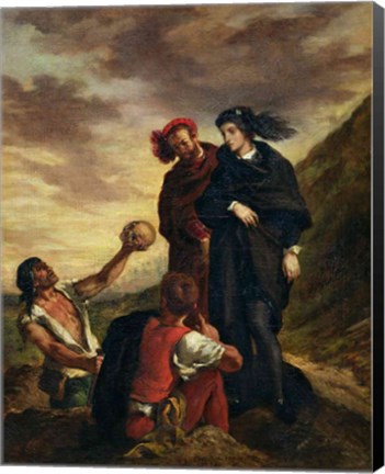 Framed Hamlet and Horatio in the Cemetery, from Scene 1, Act V of &#39;Hamlet&#39; Print