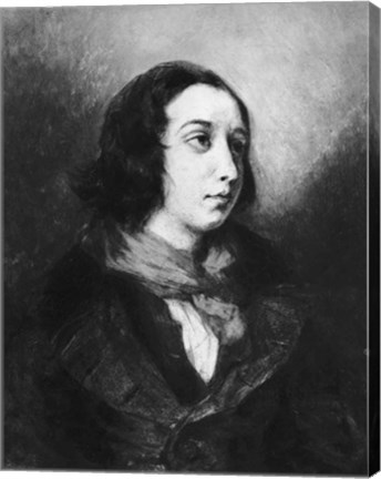 Framed Portrait of George Sand, 1838 Print