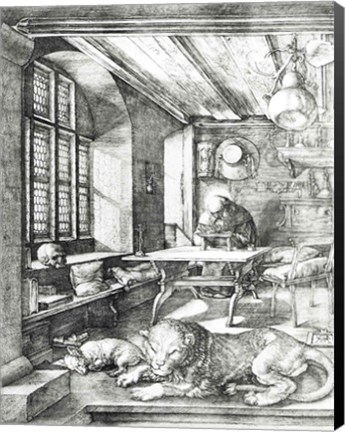 Framed St. Jerome in his Study, 1514 Print