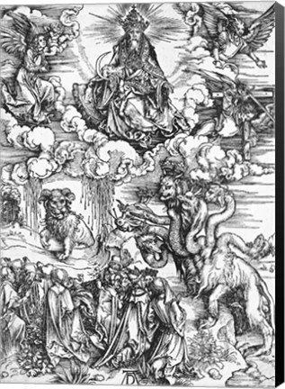 Framed Scene from the Apocalypse, The seven-headed and ten-horned dragon Print