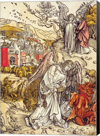 Framed Angel with the Key of the Abyss, 1498 Print