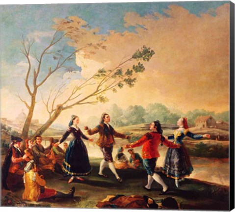 Framed Dance on the Banks of the River Manzanares, 1777 Print