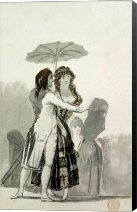 Framed Couple with a Parasol Print