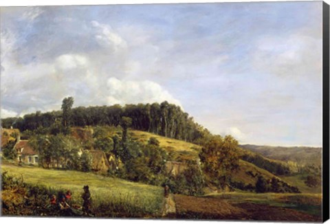 Framed Forest Glade near a Village, 1833 Print