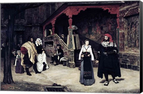 Framed Meeting of Faust and Marguerite, 1860 Print