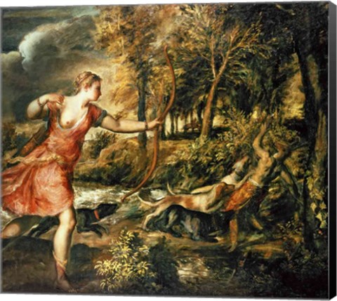 Framed Death of Actaeon Print