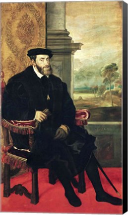 Framed Seated Portrait of Emperor Charles V Print