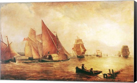 Framed Estuary of the Thames and the Medway Print