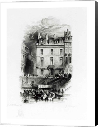 Framed Napoleon&#39;s Lodgings on the Quai Conti Print