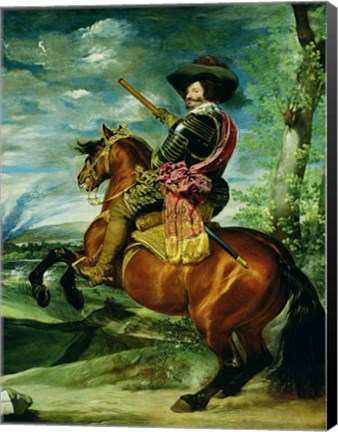 Framed Equestrian Portrait of Don Gaspar de Guzman Print