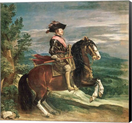 Framed Equestrian Portrait of Philip IV Print