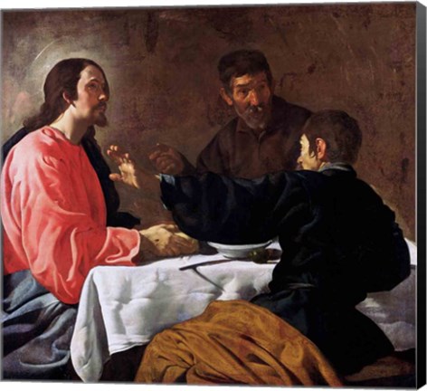 Framed Supper at Emmaus, 1620 Print