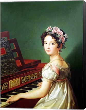 Framed Artist&#39;s Daughter at the Clavichord Print