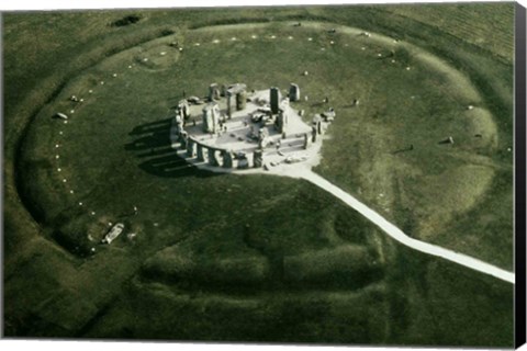 Framed Stonehenge from the air Print