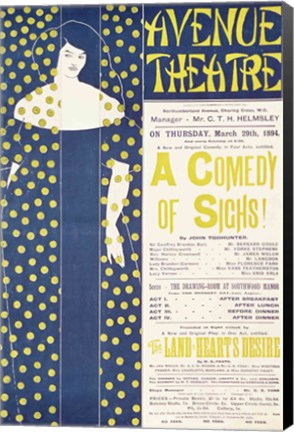 Framed Poster advertising &#39;A Comedy of Sighs&#39; Print