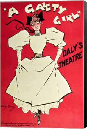 Framed Poster advertising &#39;A Gaiety Girl&#39; at the Daly&#39;s Theatre, Great Britain Print