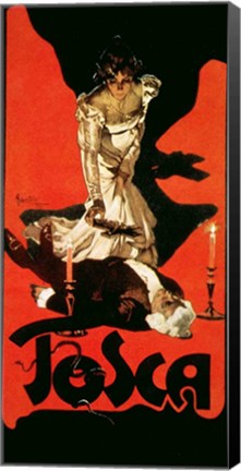 Framed Poster advertising a performance of Tosca, 1899 Print