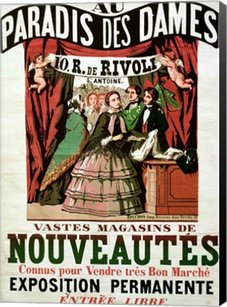 Framed Poster advertising &#39;Au Paradis des Dames&#39; Print