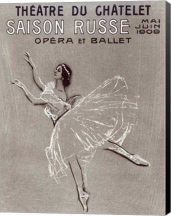 Framed Poster for the &#39;Saison Russe&#39; at the Theatre du Chatelet, 1909 Print