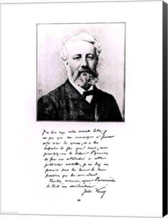 Framed Portrait of Jules Verne Print