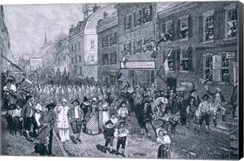 Framed Carnival at Philadelphia, illustration from &#39;The Battle of Monmouth Court House&#39; Print