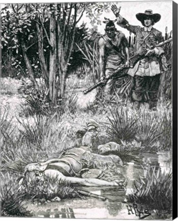 Framed Death of King Philip Print