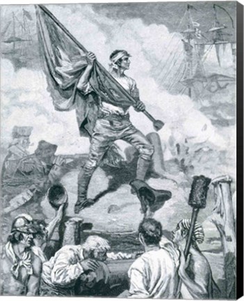 Framed Sergeant Jasper at the Battle of Fort Moultrie Print