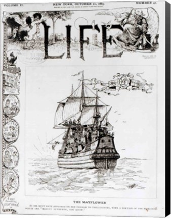 Framed Mayflower, front cover from &#39;Life&#39; magazine, 11th October, 1883 Print