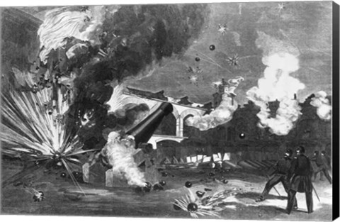 Framed Interior of Fort Sumter During the Bombardment, 12th April 1861 Print