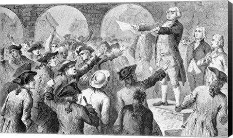 Framed John Lamb speaking at the Sons of Liberty Meeting at New York City Hall Concerning the Landing of British Tea in New York Print