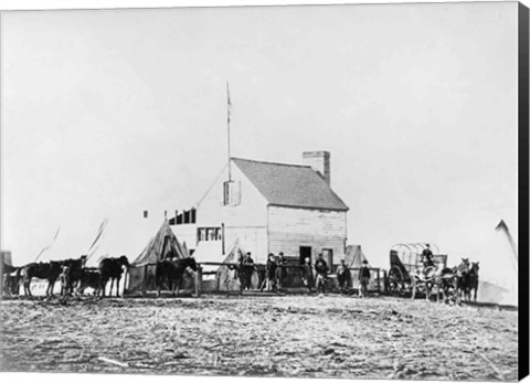 Framed Headquarters of Sanitary Commission, Brandy Station, Virginia, 1863 Print