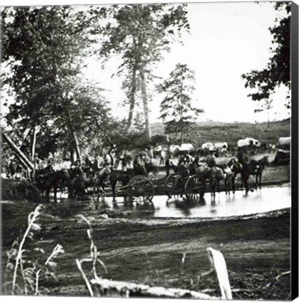 Framed Federal battery fording a tributary of the river Rappahannock on battle day Print