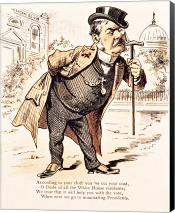 Framed Caricature of Chester Alan Arthur, c.1883 Print