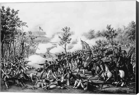 Framed Death of General James B. Mcpherson at The Battle of Atlanta Print