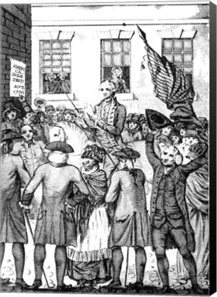 Framed Manner in which the American Colonists Declared Themselves Independent of the King, 1776 Print