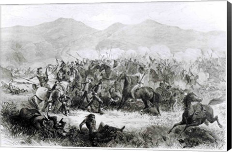 Framed Indian Battle and Massacre near Fort Philip Kearney Print