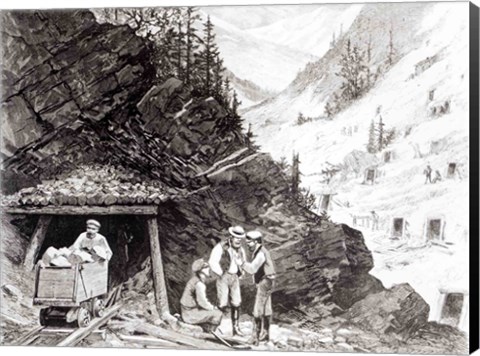 Framed Gold and Silver Mining, Colorado Print